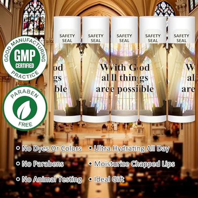 Dmsky 60 LIP BALM BULK, CHRISTIAN GIFT FOR WOMEN MEN FAITH RELIGIOUS MOISTURIZING LIP CARE PRODUCT STOCKING STUFFERS WITH INSPIRATIONAL SCRIPTURE HAPPY MOMENT PRAISE GOD FOR FRIEND - Image 4